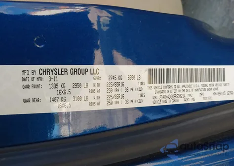 2011 Dodge Grand Caravan Express из США, поврежденный, VIN 2D4RN4DGXBR690214